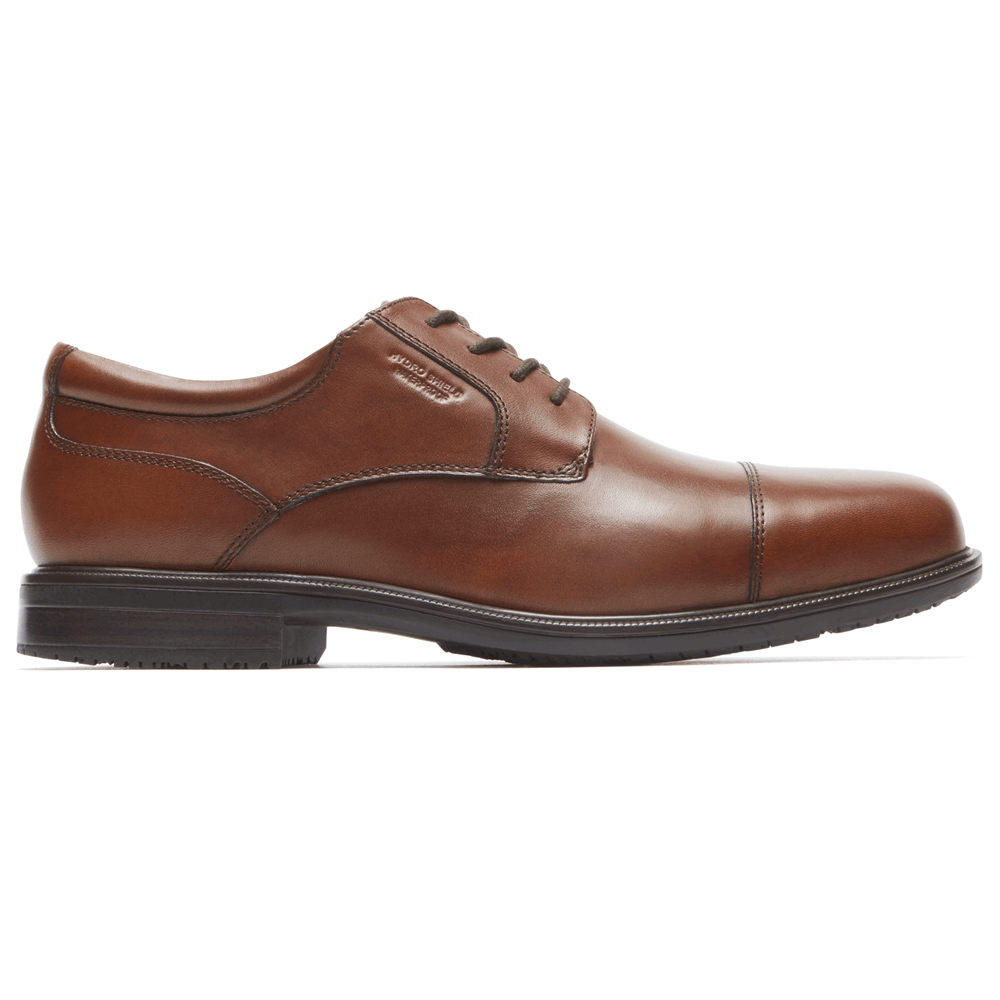 Rockport Mens Dress Shoes Brown - Essential Details II Cap Toe - UK 971-WHUMOL